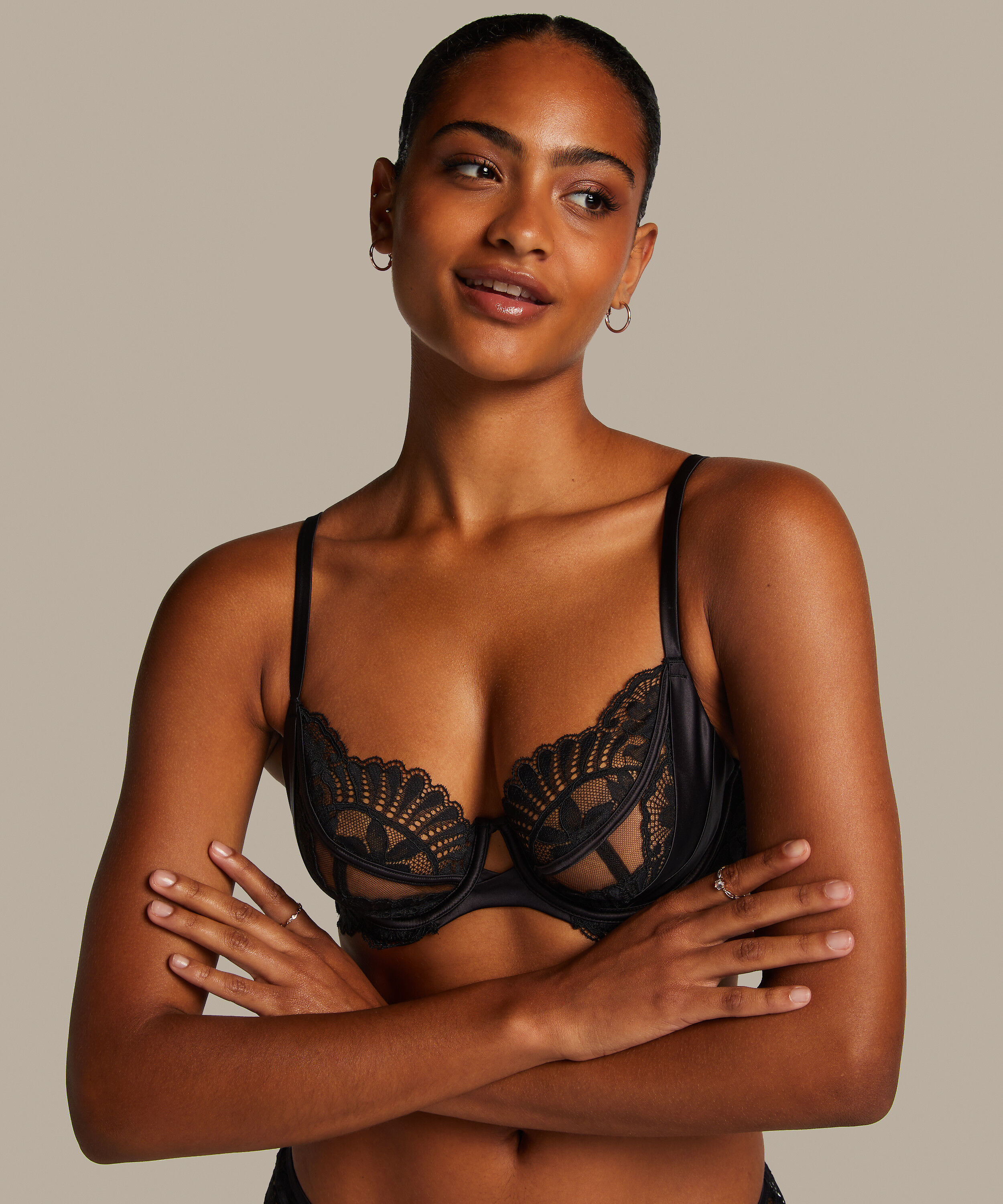 Almendra Non-Padded Underwired Bra, Black