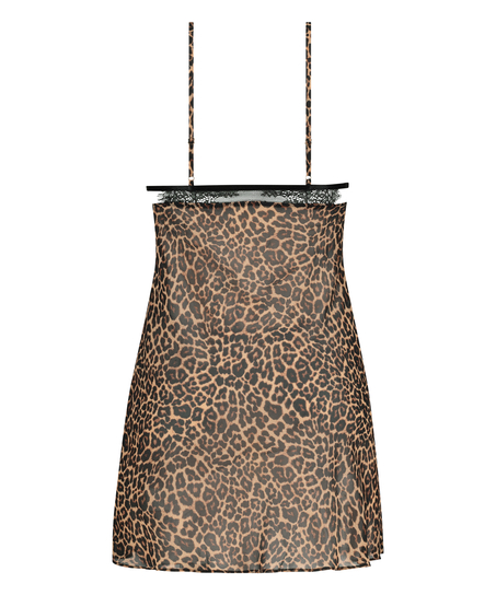 Holly Chiffon Slip Dress, Black