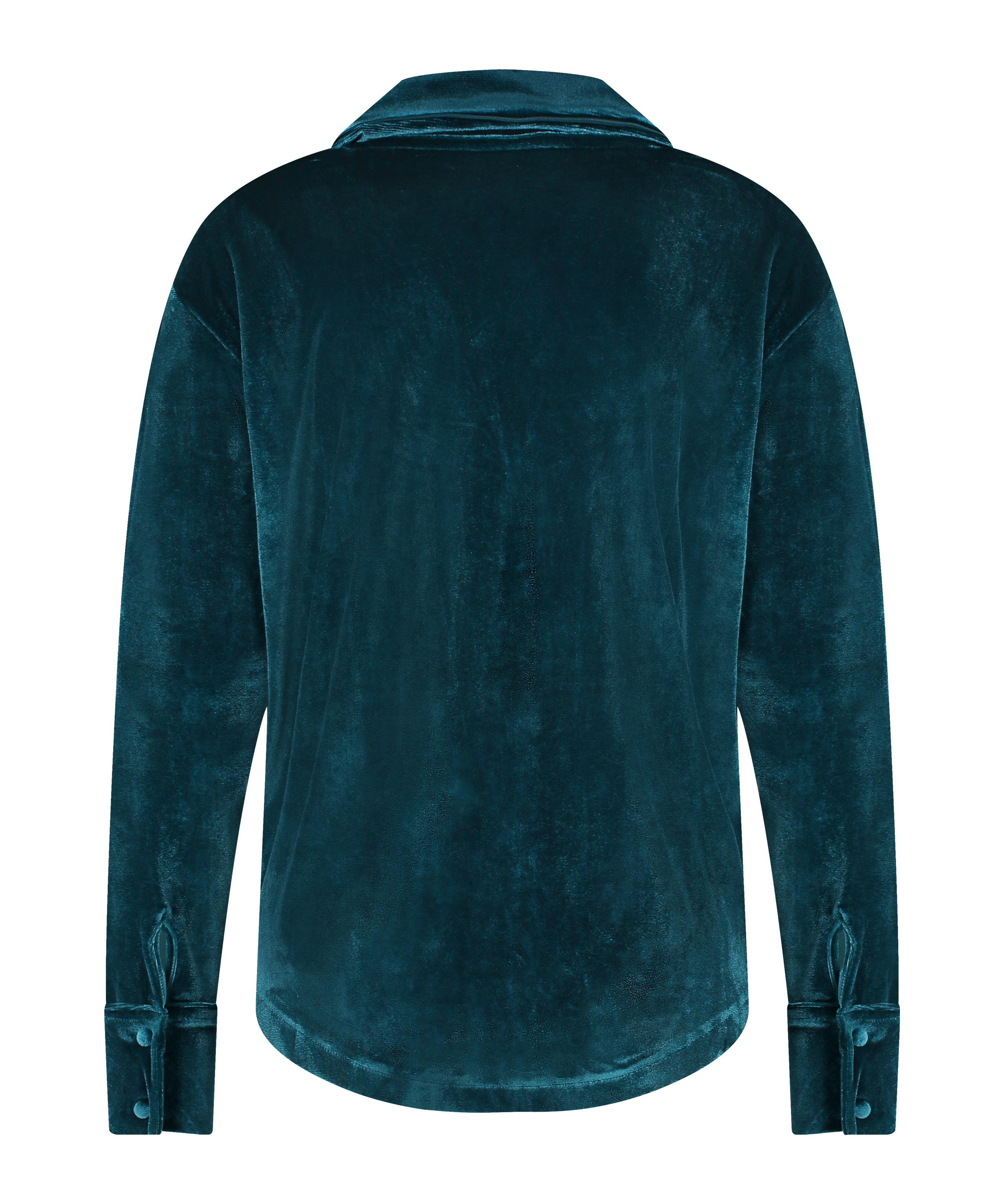 Velours Long-Sleeved Jacket, Blue, main
