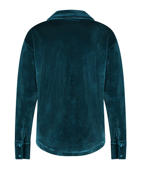 Velours Long-Sleeved Jacket, Blue