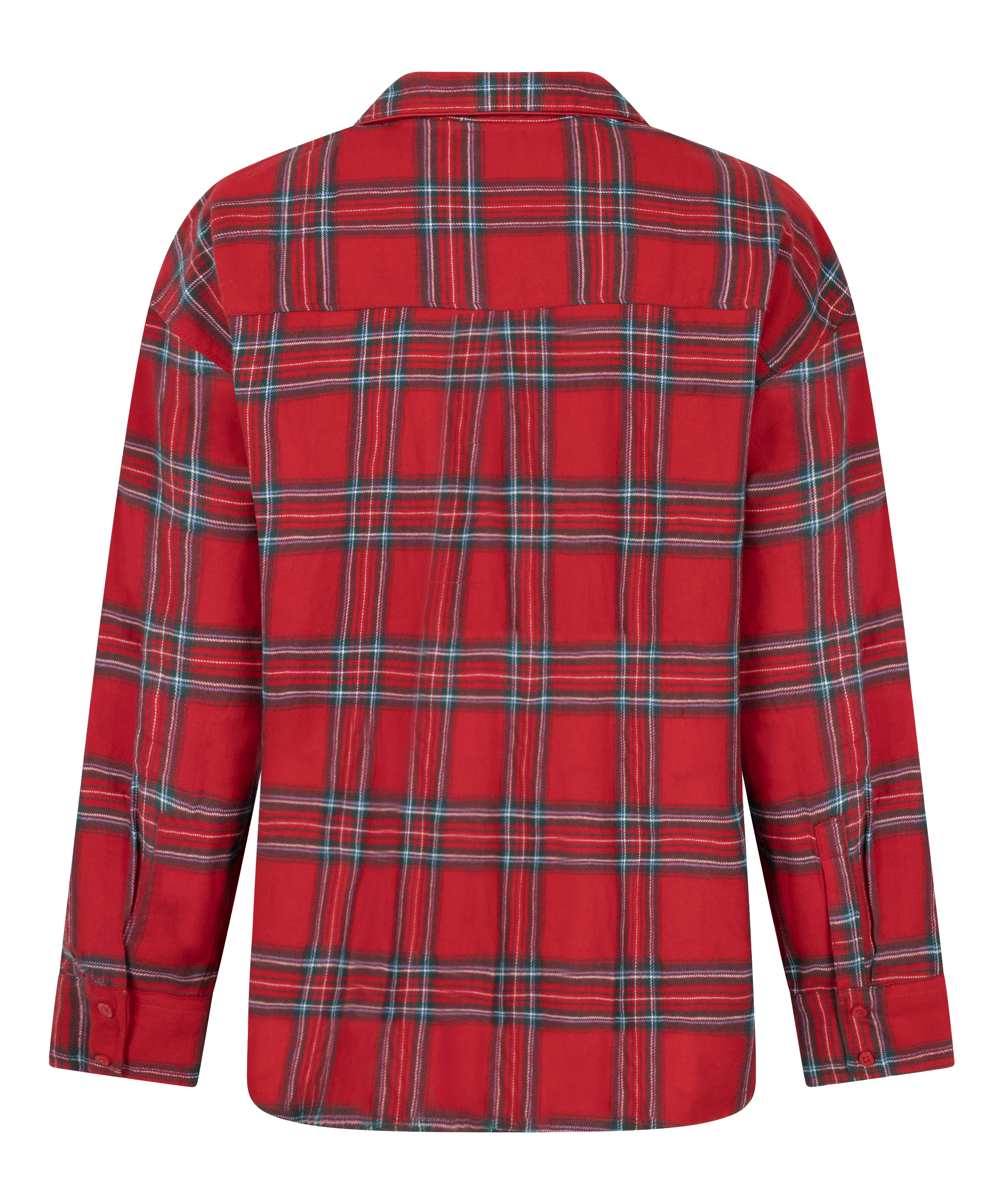 Flannel Pyjama Top, Red, main