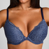 Marine Padded Underwired Push-Up Bra, Blue