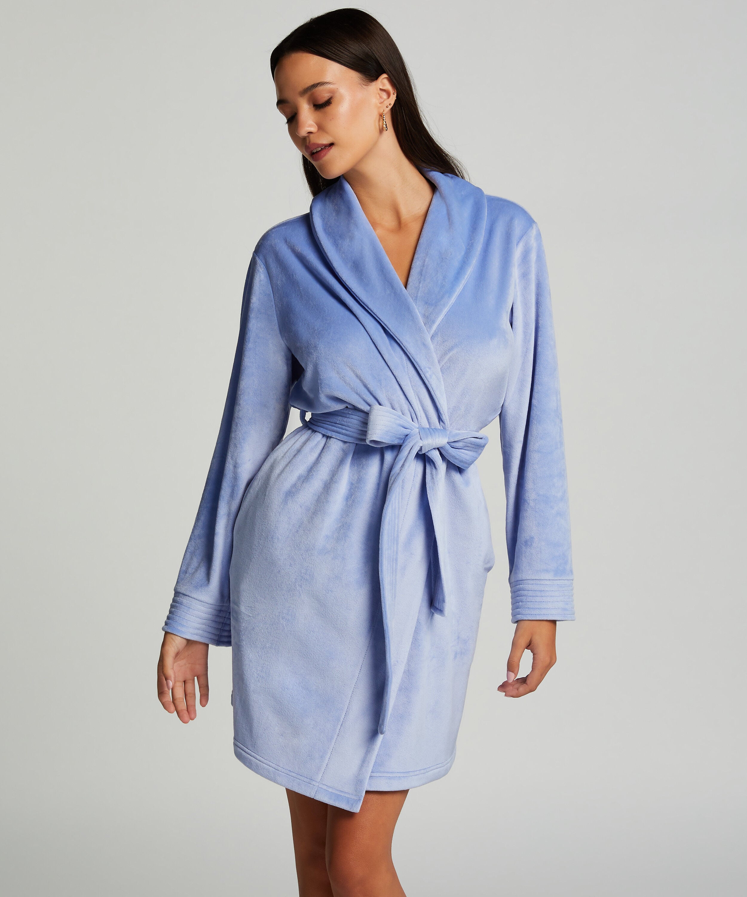 Velours Bathrobe, Blue Velours Bathrobe, Blue