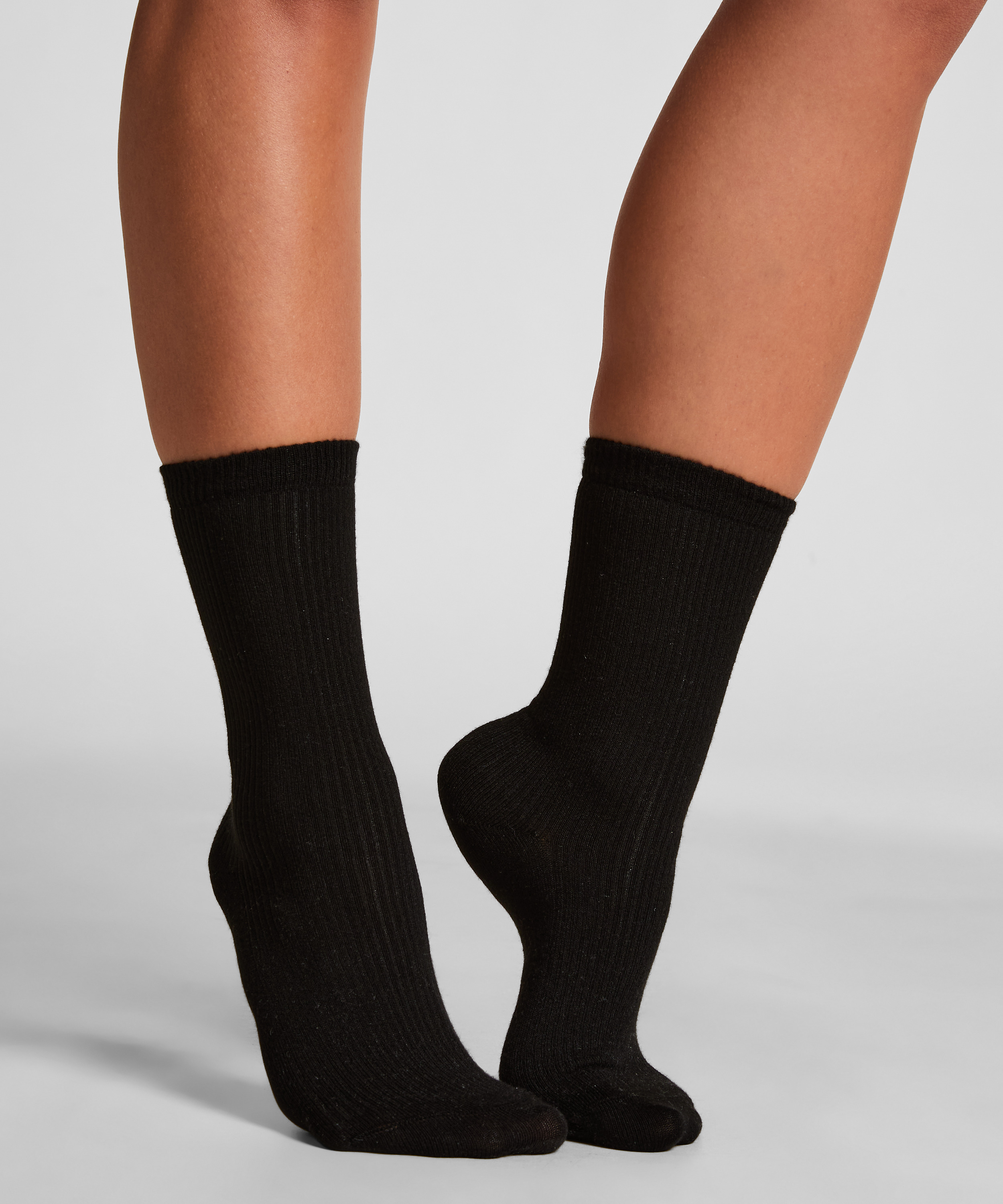 Rib Modal Crew Socks, Black, main