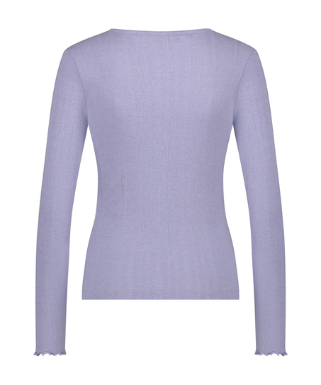 Henley Pyjama Top, Purple