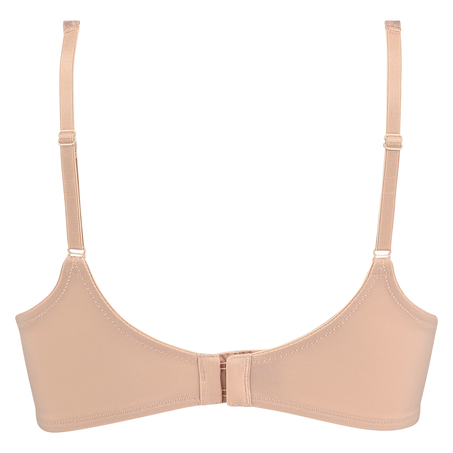 Padded Underwired Bra Satin Fleece, Beige