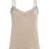 Velours Lace Cami Top, Beige