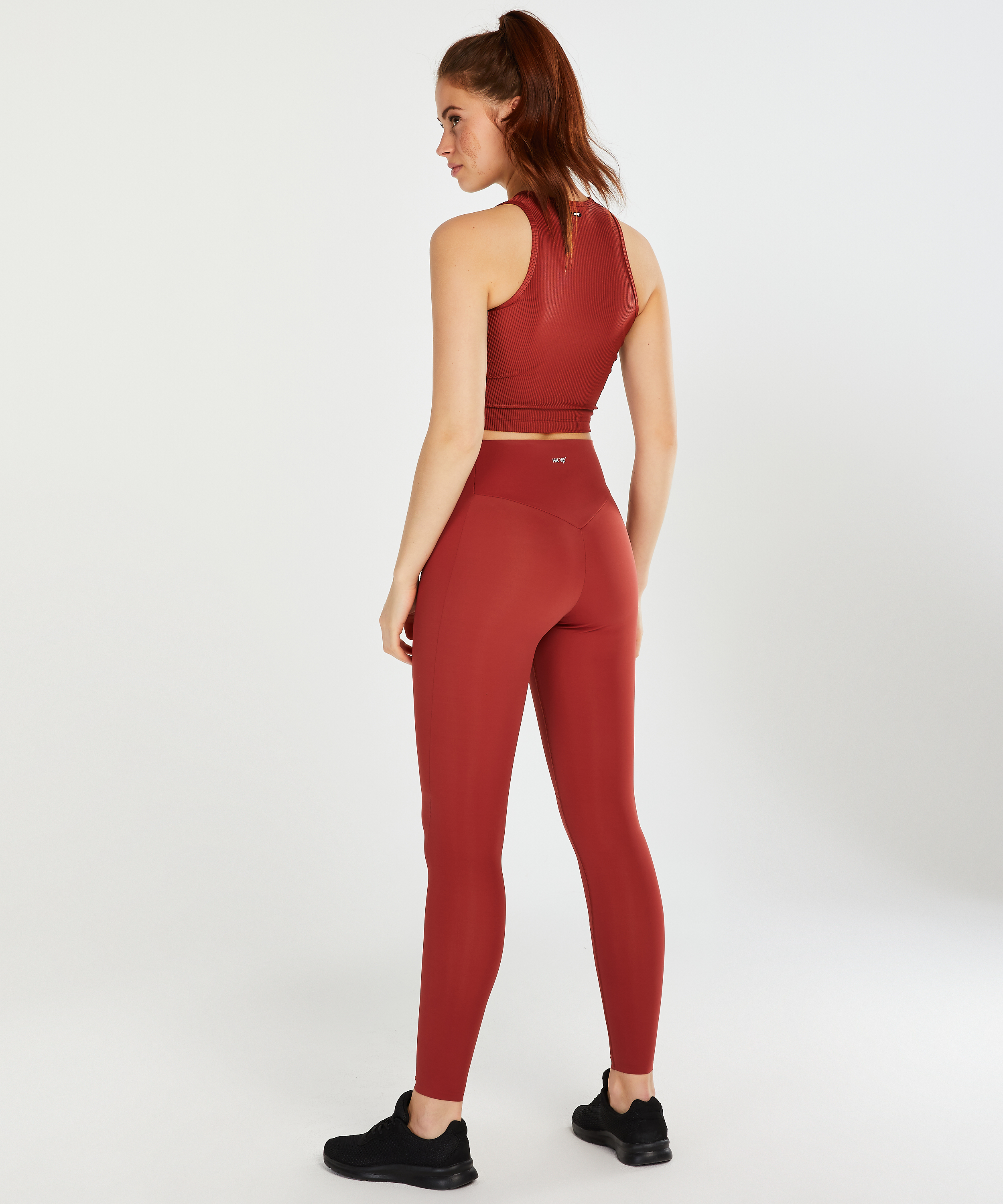 HKMX Sport cropped tank top Twisted Rib, Red, main