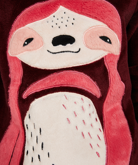 Long Fleece Sweater, Red