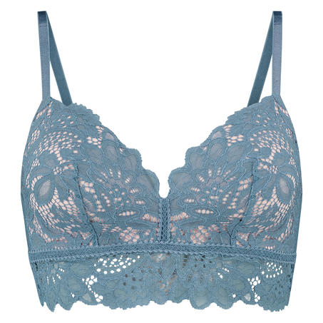 Shiloh Padded Non-wired Longline Bra, Blue