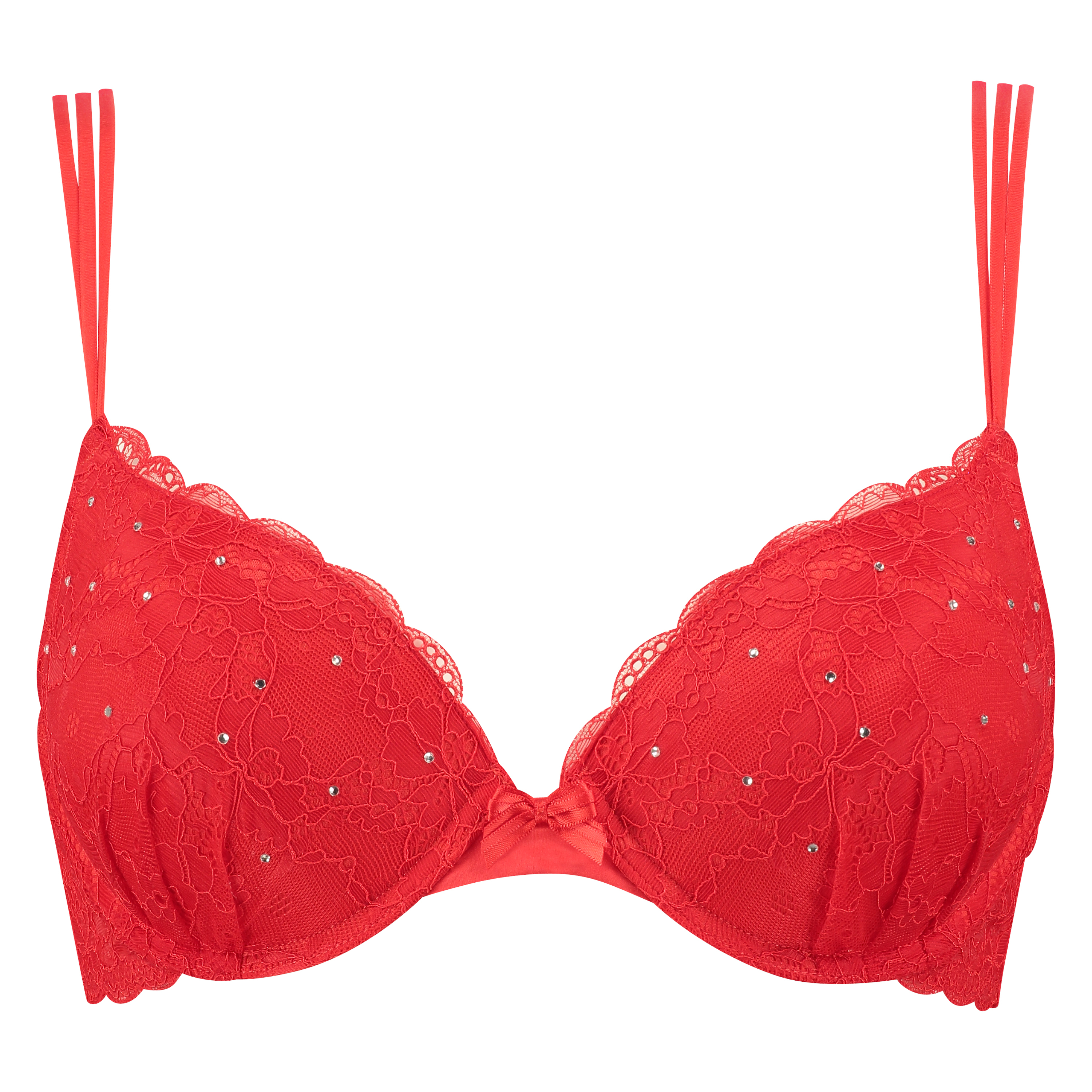 Padded underwired push-up bra Candy, Red, main