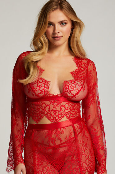 Hunkemoller All-over Lace Top Red