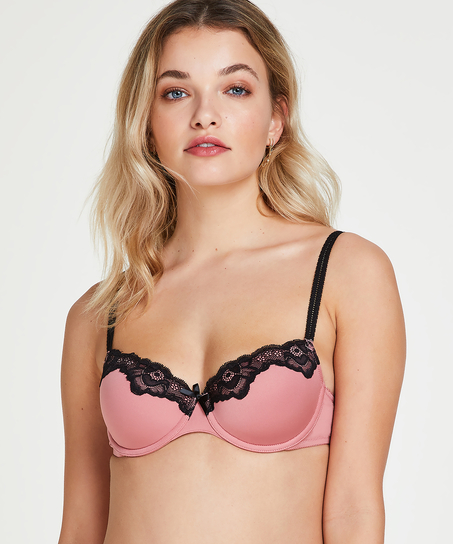 Secret Lace Padded Underwired Bra, Pink
