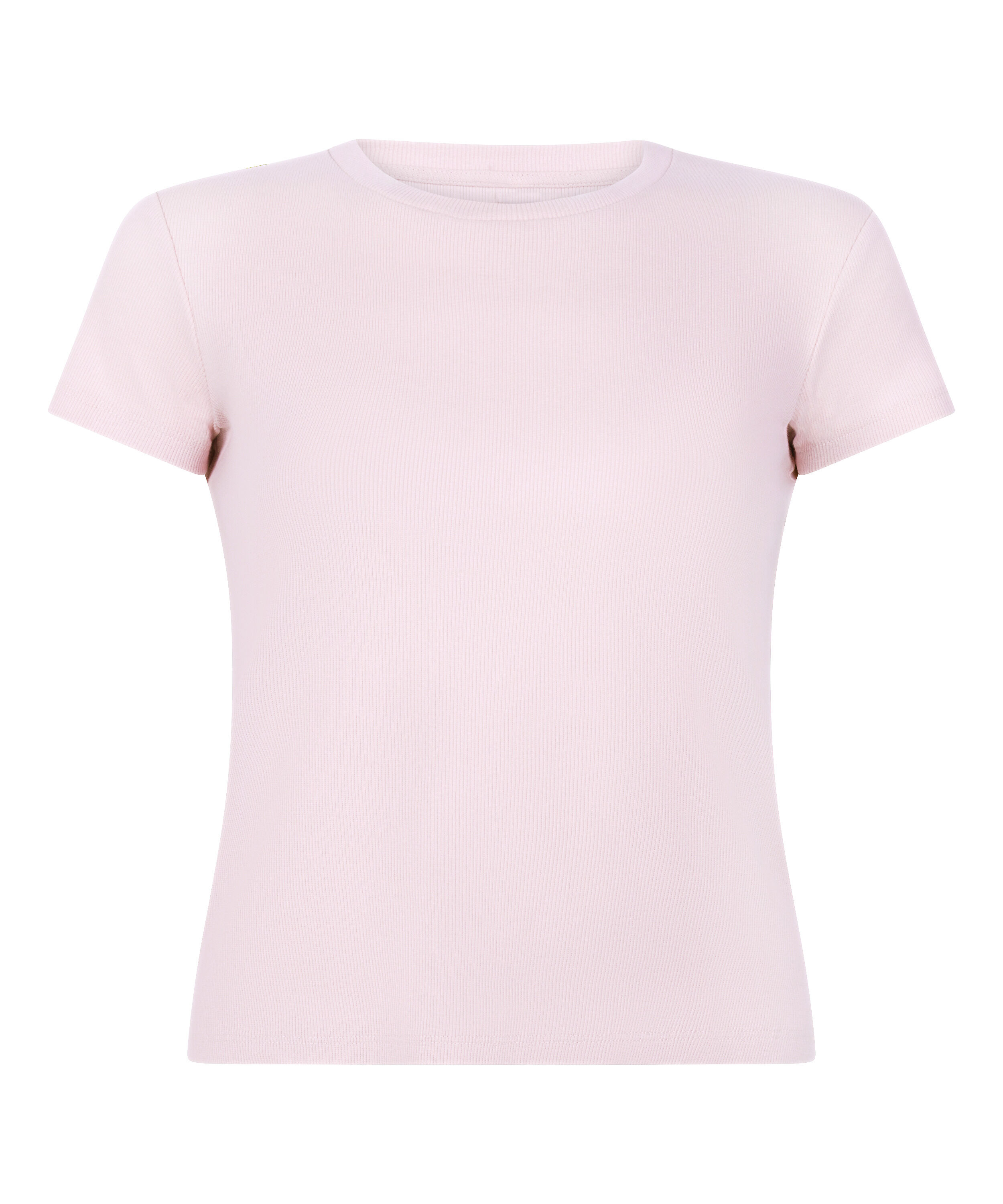 Ribbed Crew Neck Short-Sleeved Pyjama Top, Pink