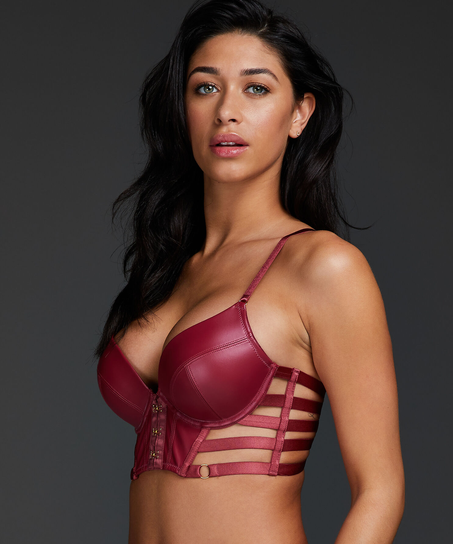 Vicky padded underwired push-up bra, Red