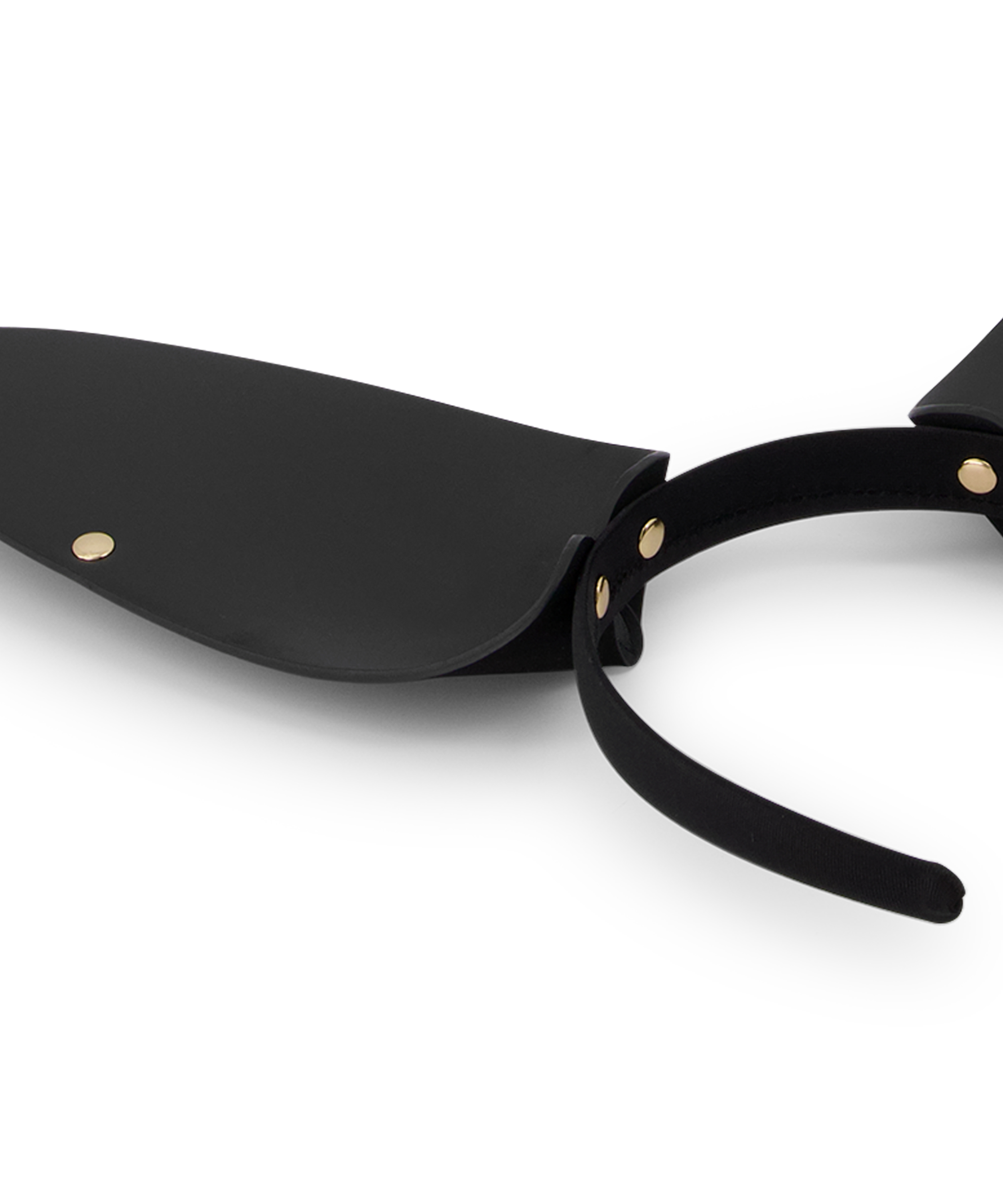 Bunny Faux Leather Headband, Black, main