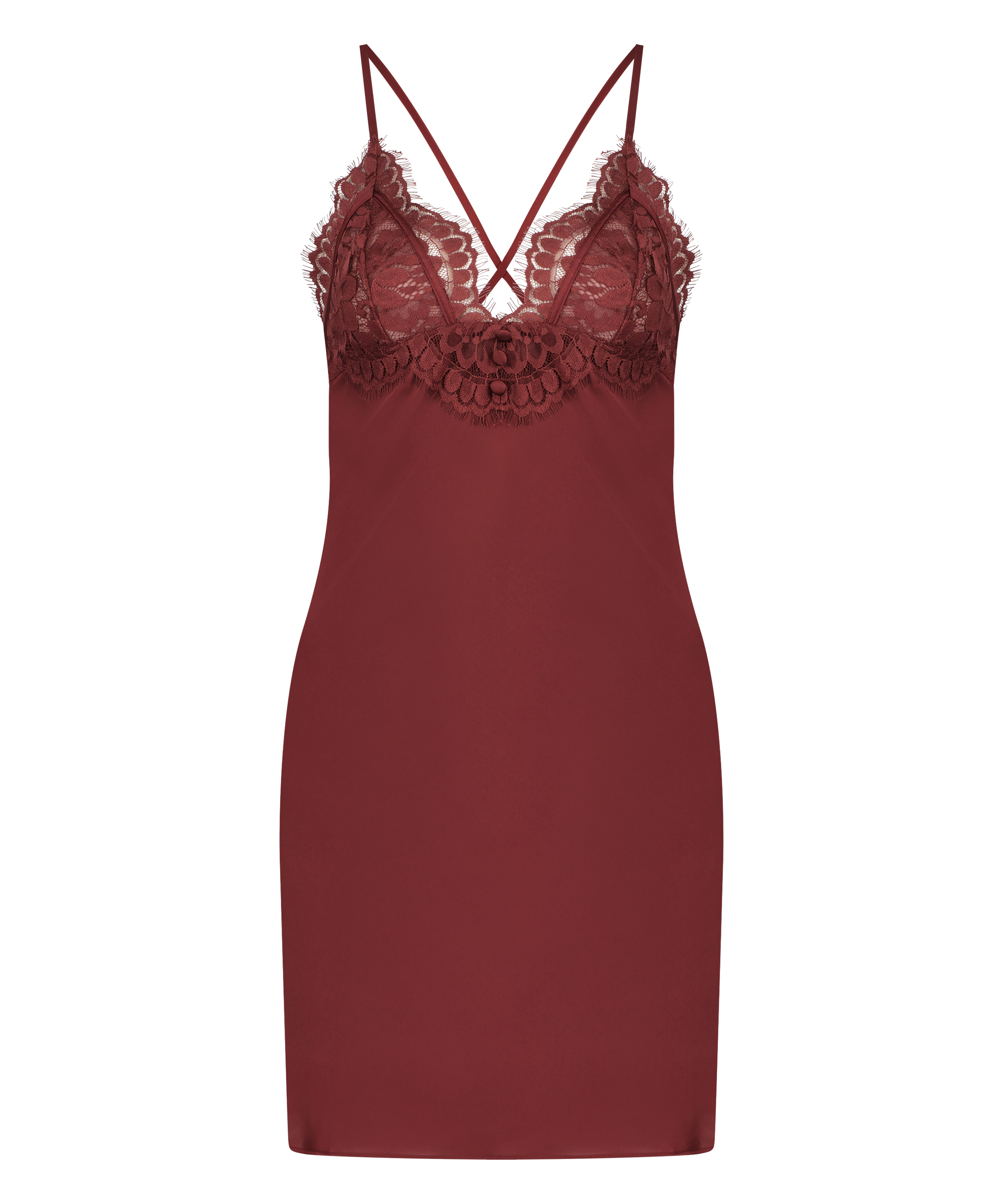 Zara Satin Slip Dress, Red, main
