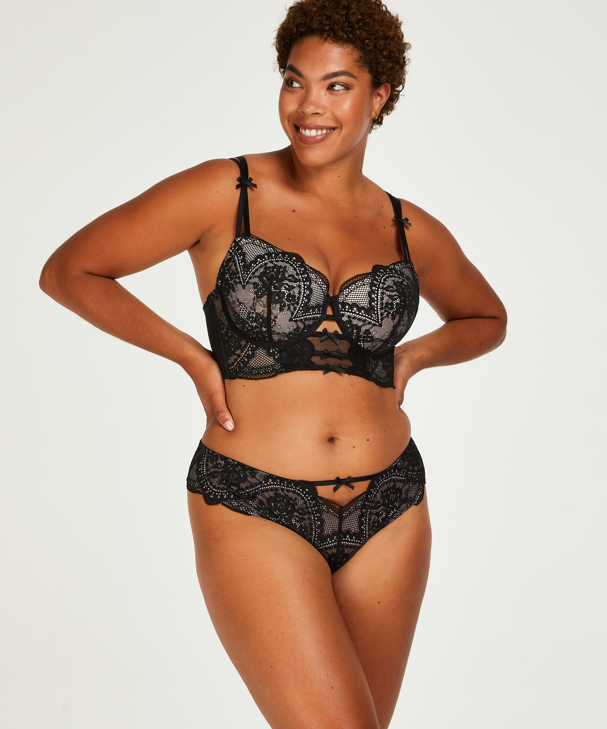 Oceana Padded Longline Underwired Bra Rebecca Mir, Black, main