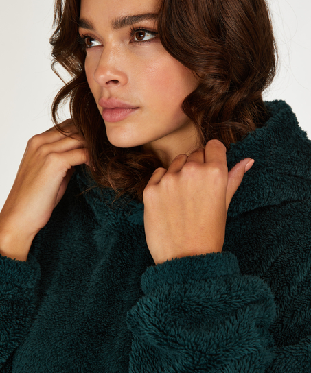 Snuggle Fleece Lounge Dress, Green