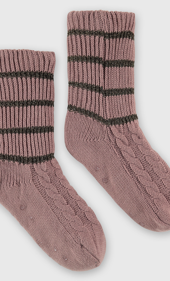 Lurex Knit Socks, Pink