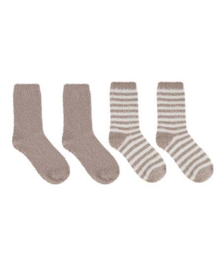 2 pairs of socks, Beige
