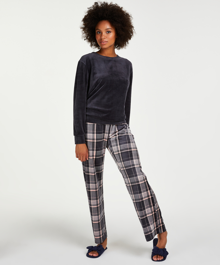 Velvet pyjama set, Grey