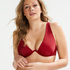 Pagoda non-padded underwired bikini top, Red