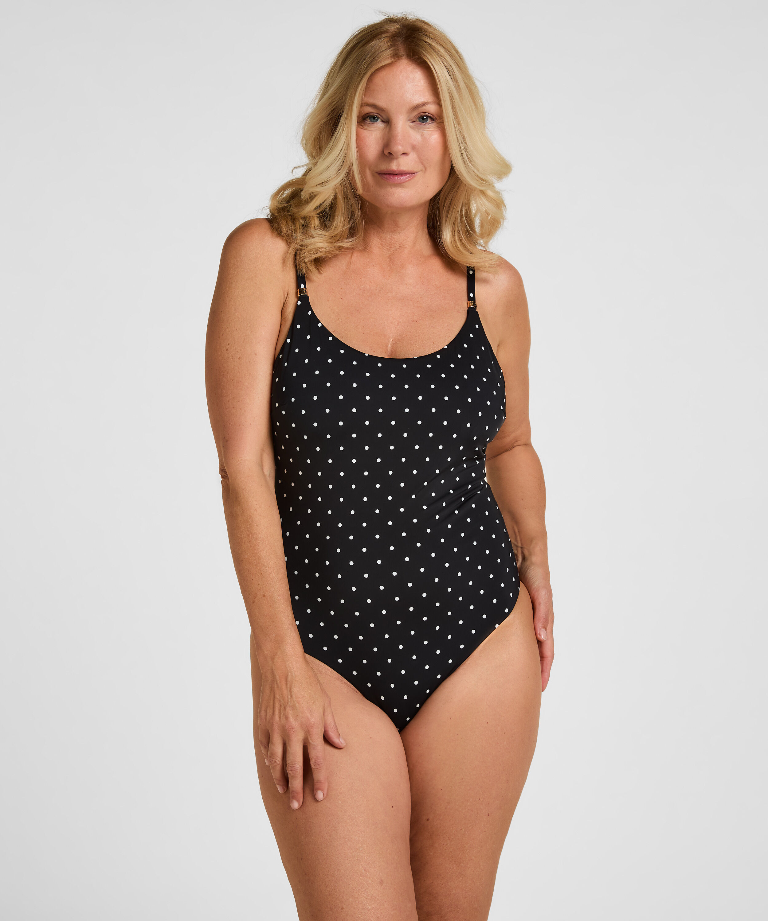 Dotted Bathingsuit Luxe, Black Dotted Bathingsuit Luxe, Black