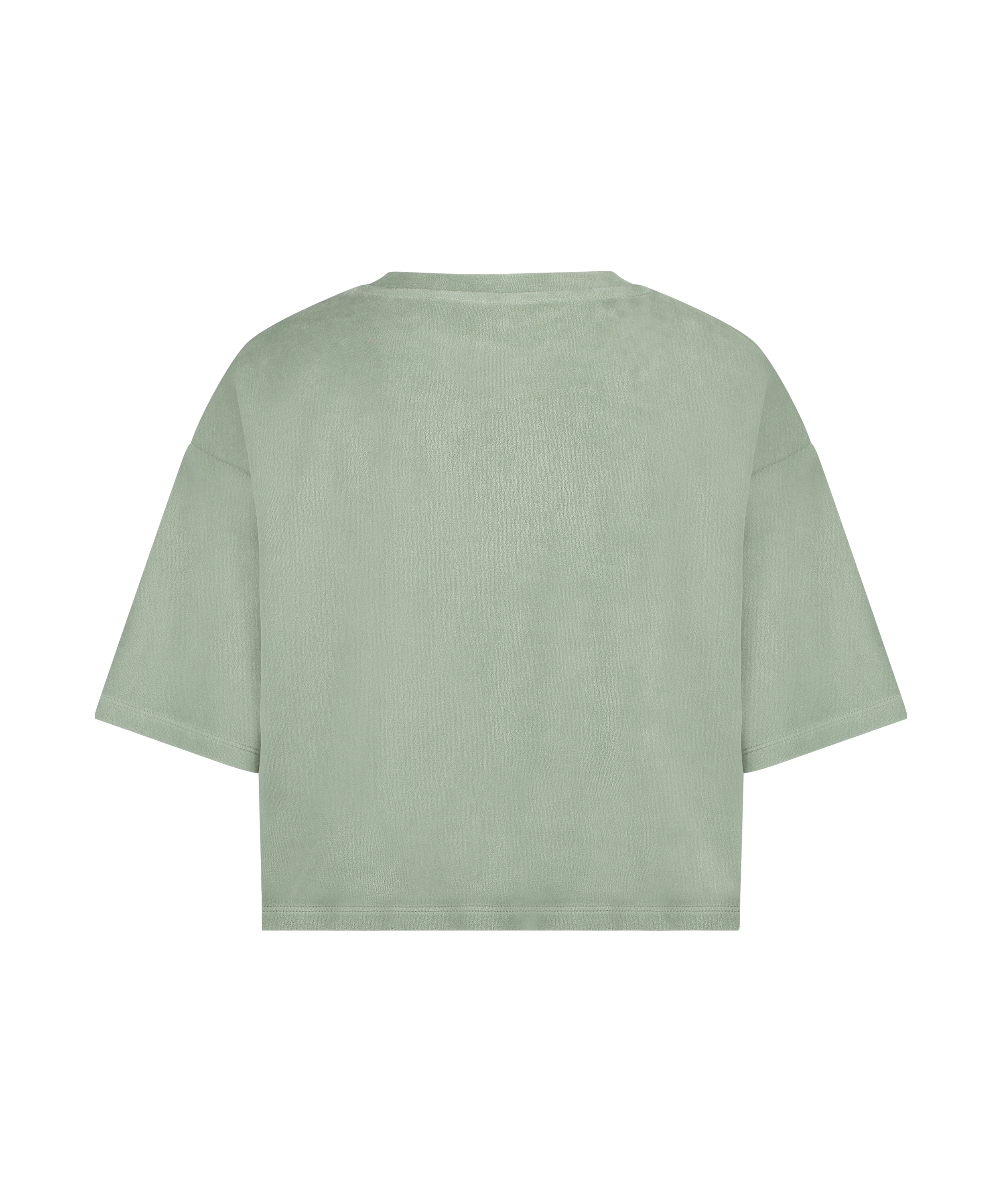 Short-sleeve velours top, Green, main