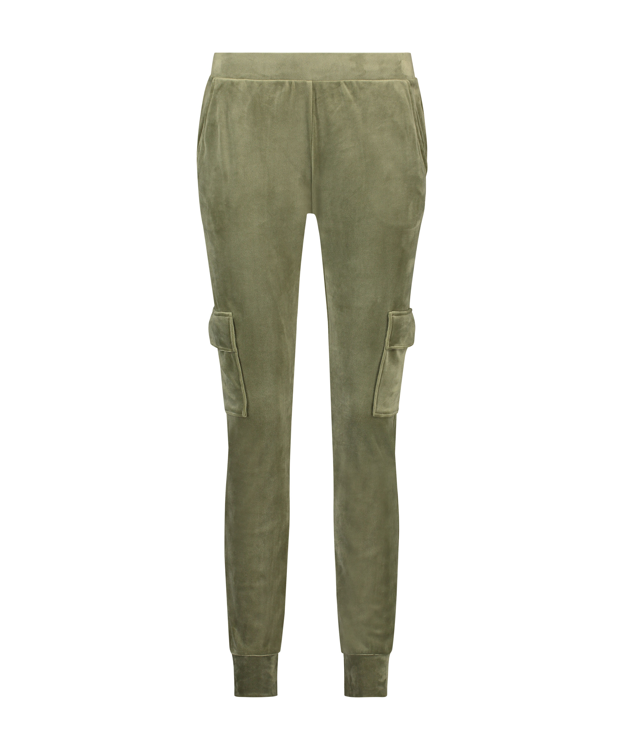 Velvet Jogging Pants Cargo, Green