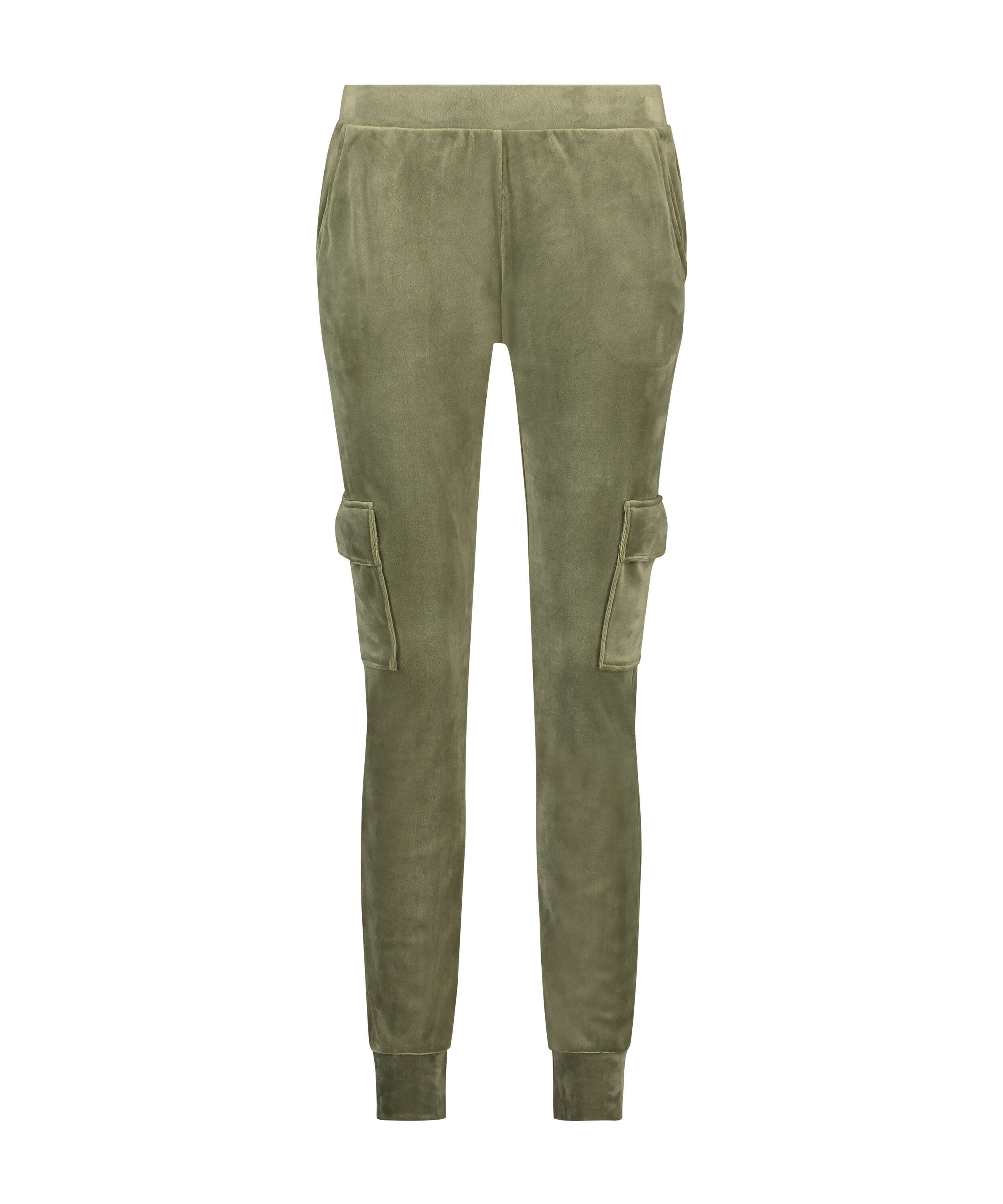 Velvet Jogging Pants Cargo, Green, main
