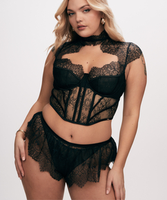 Lace Camille Top, Black