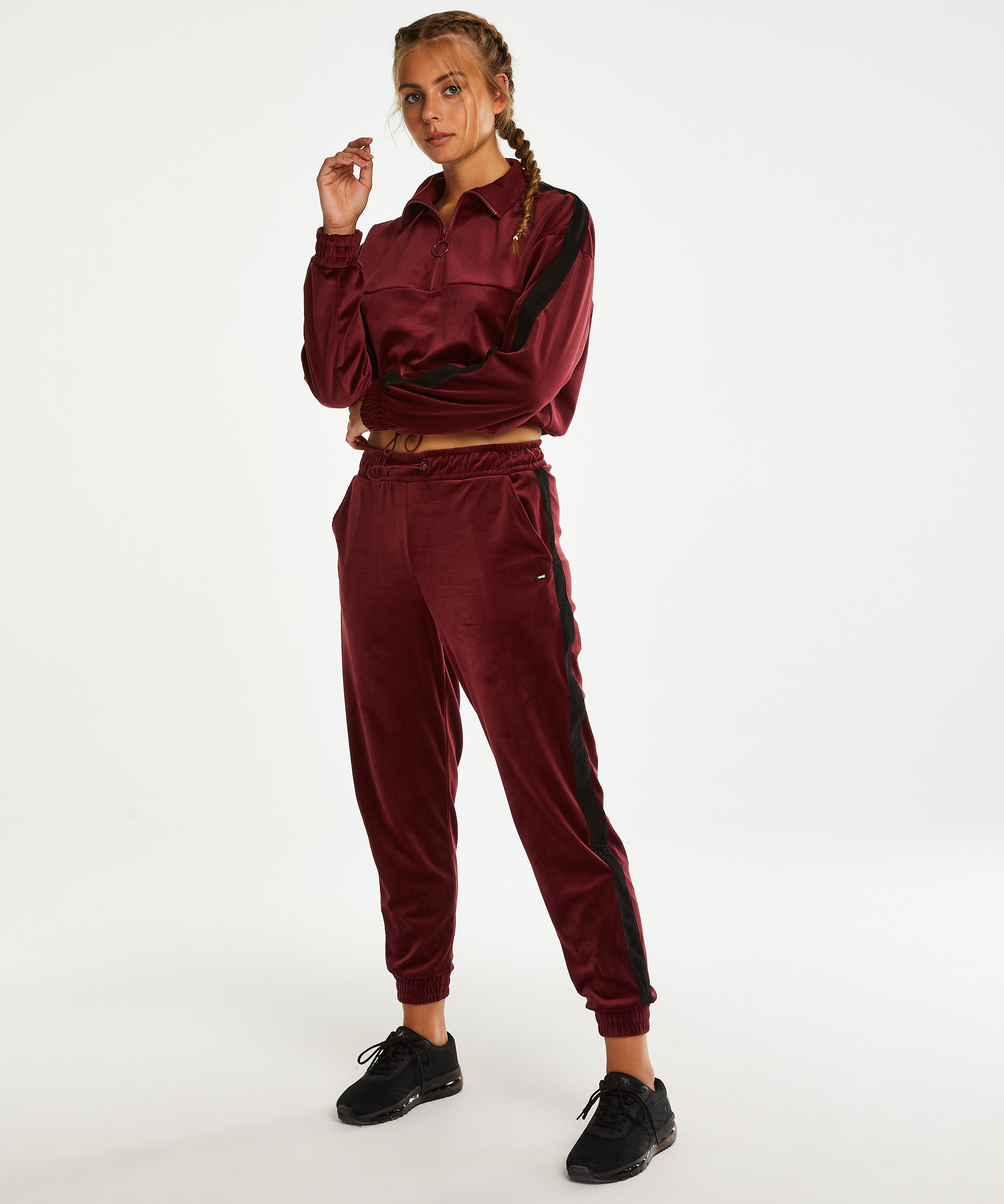 HKMX Sport pants Velours, Red, main