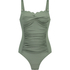 Shaping Scallop Swimsuit, Green