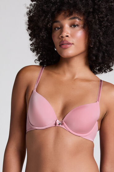 Hunkemöller Plunge Padded Underwired Bra Pink