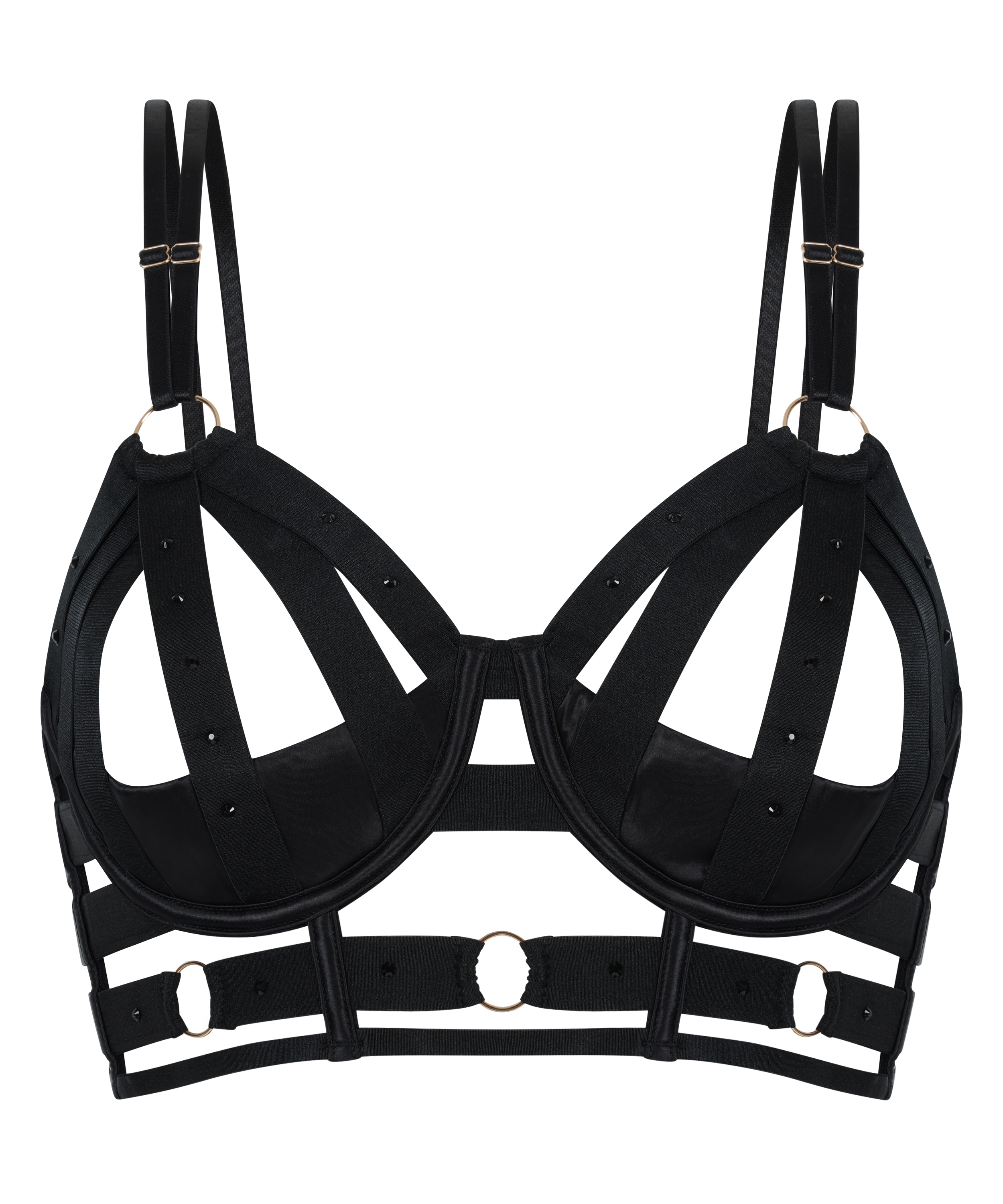 Athena Non-Padded Underwired Longline Bra, Black, main