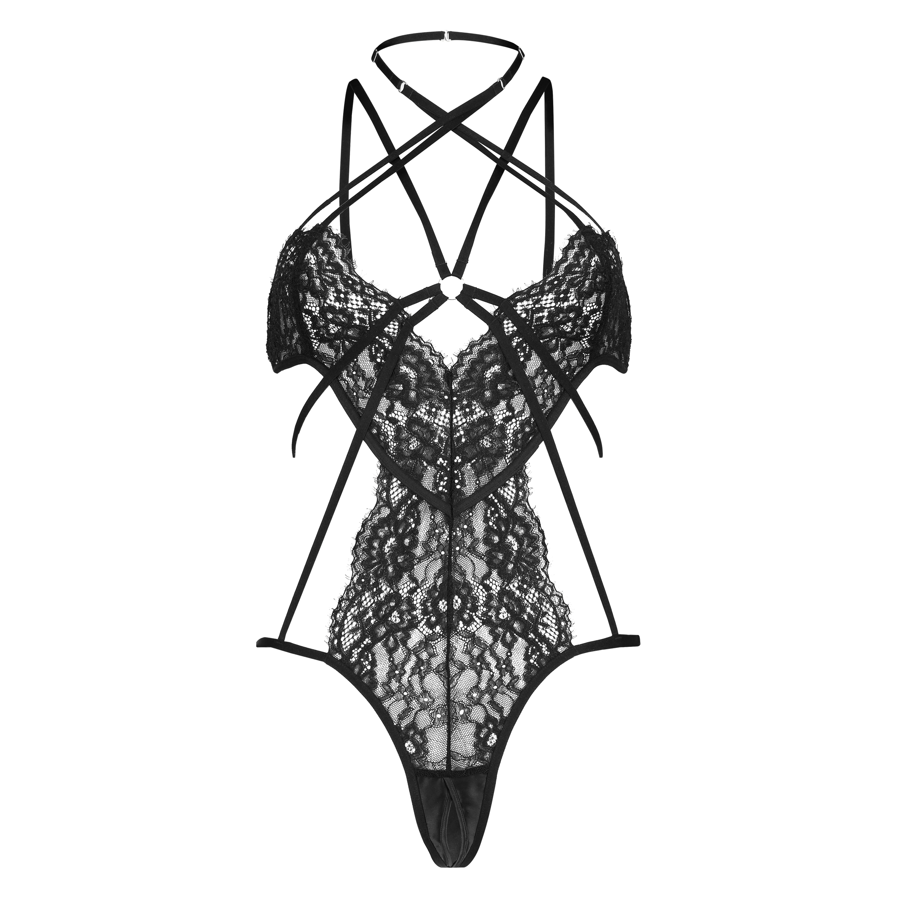 Stormy open crotch body, Black, main