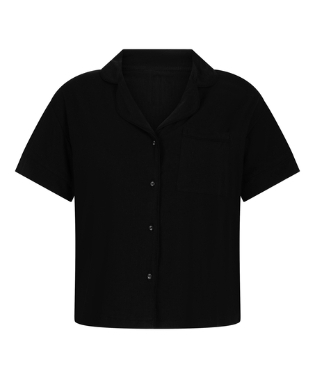 Essential Jersey Short-Sleeved Jacket, Black