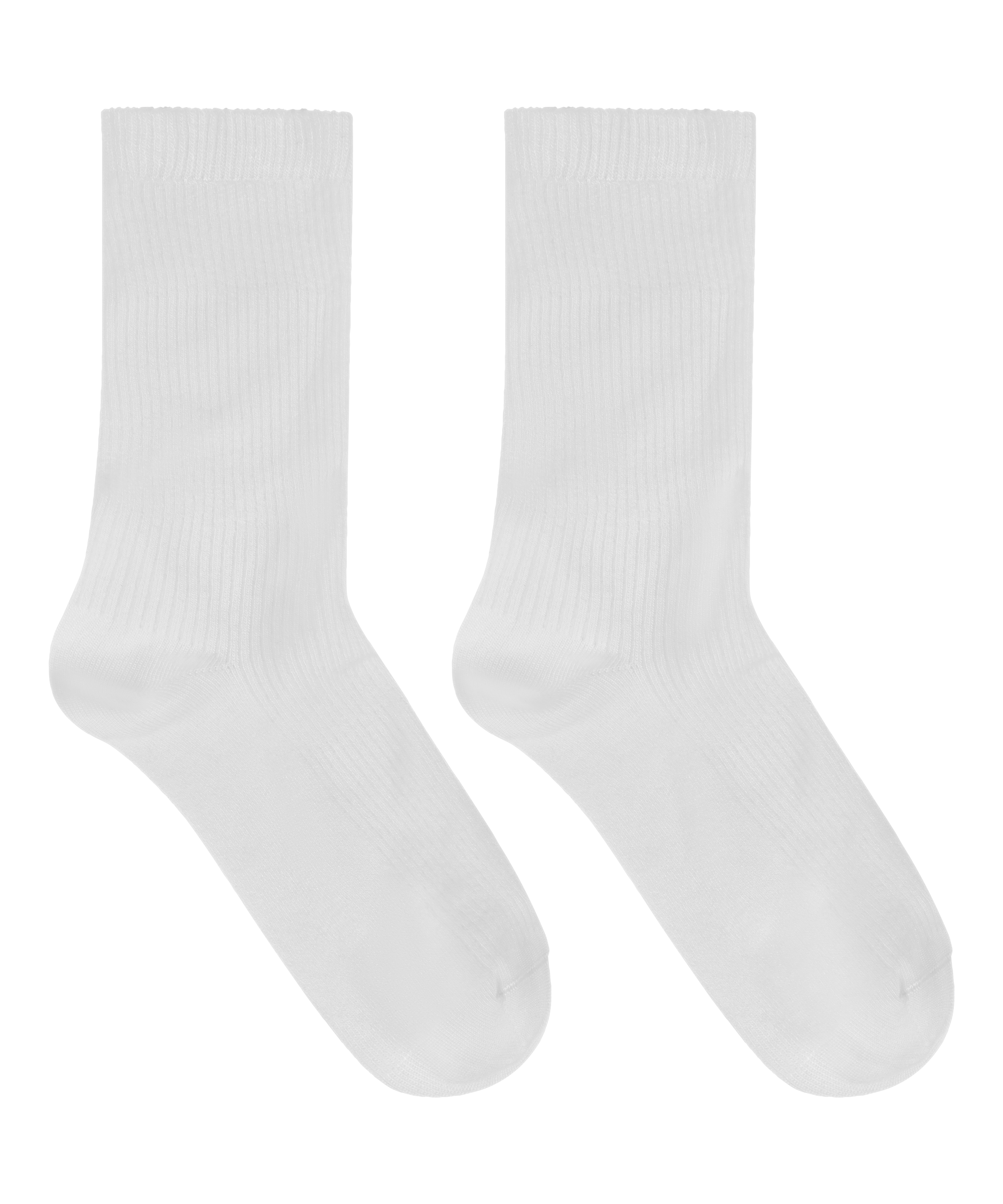 Rib Modal Crew Socks, White, main