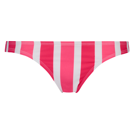 Candy Stripes Low Brazilian Bikini Bottoms, Pink