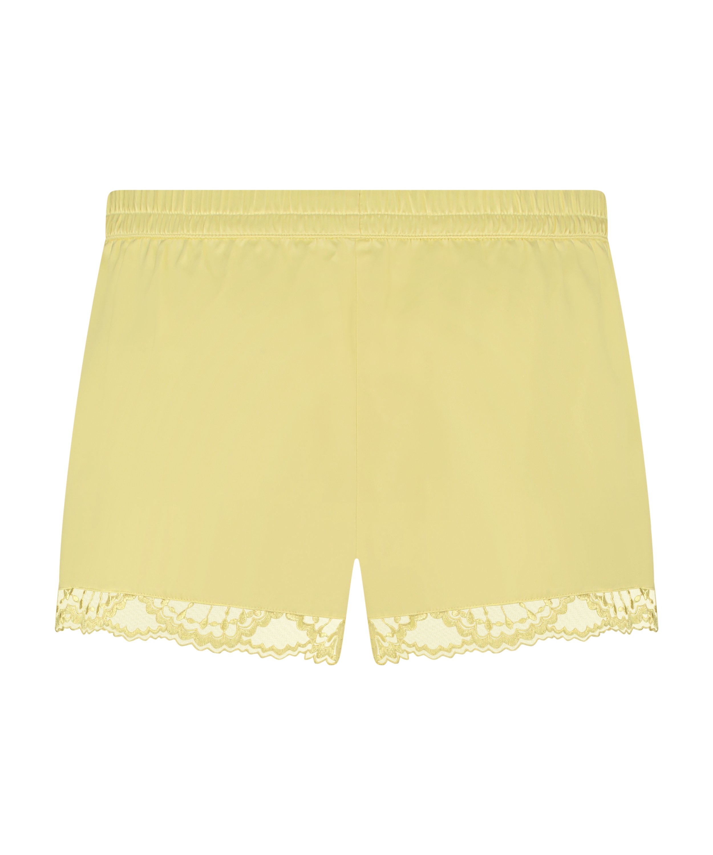 Satin pyjama shorts, Yellow, main