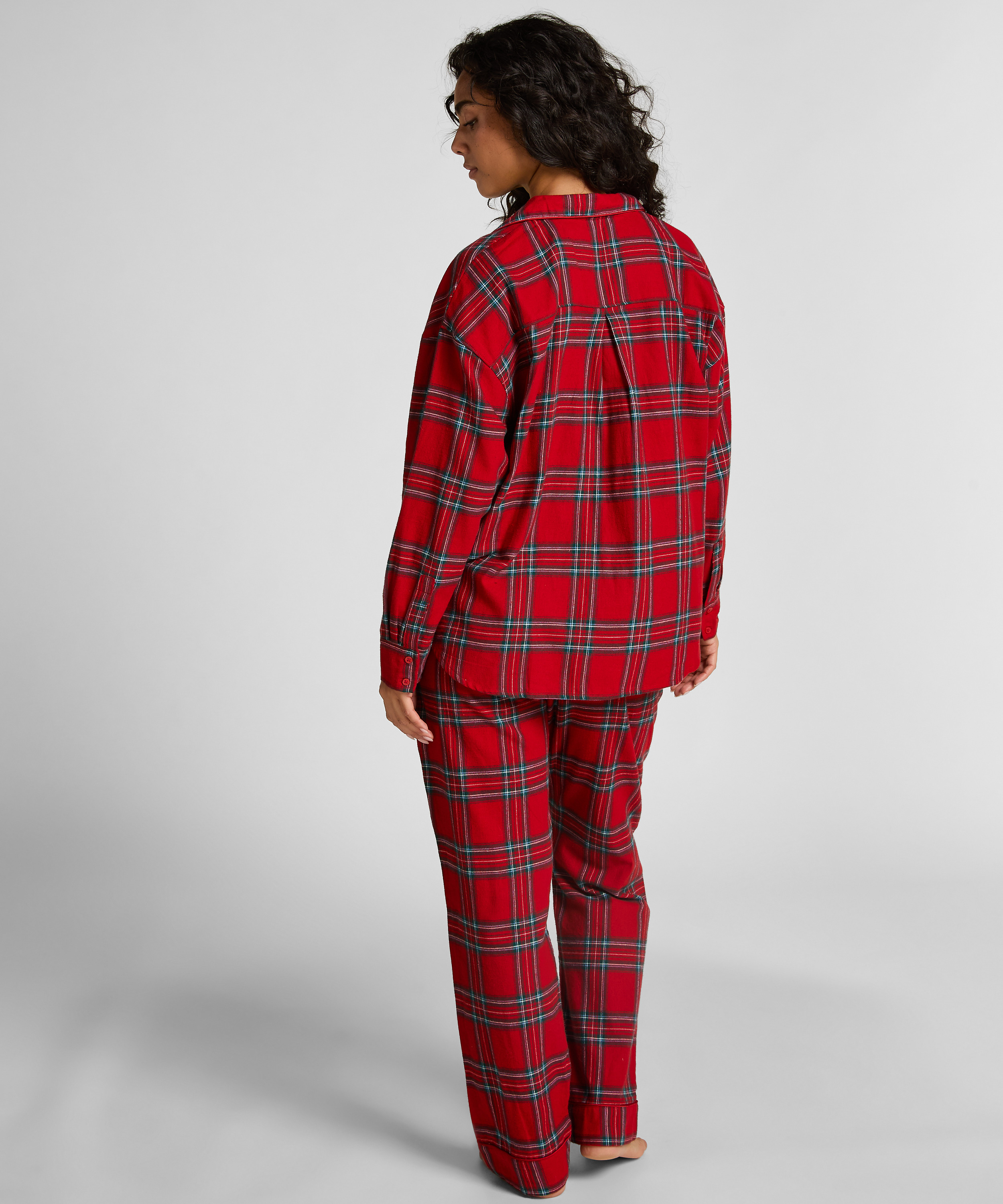 Flannel Pyjama Pants, Red, main