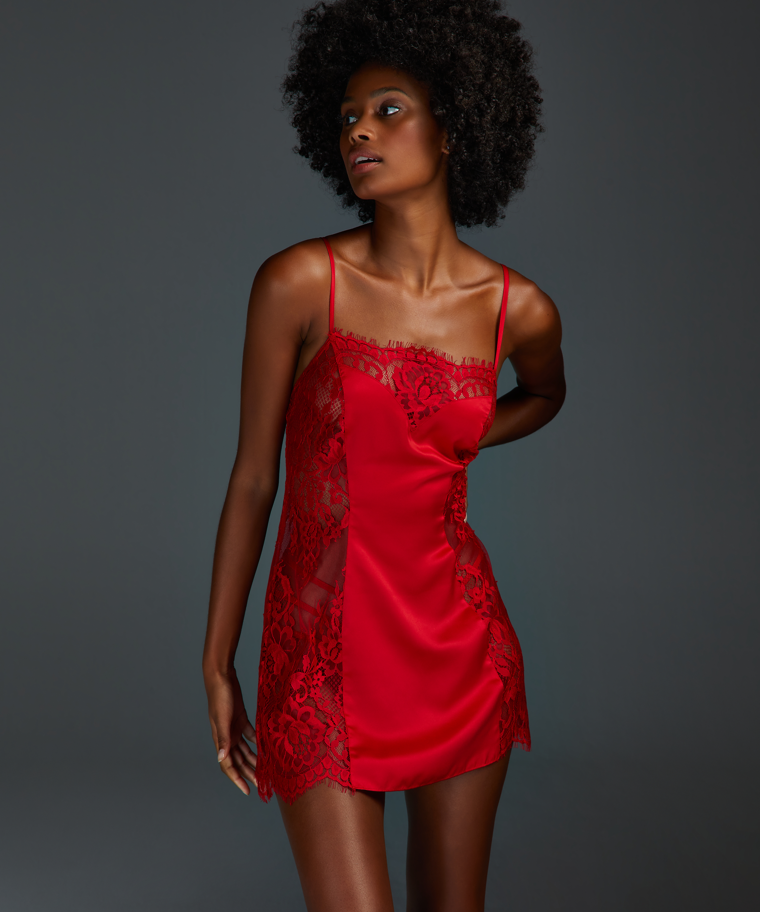 Jennifer Slip Dress, Red, main