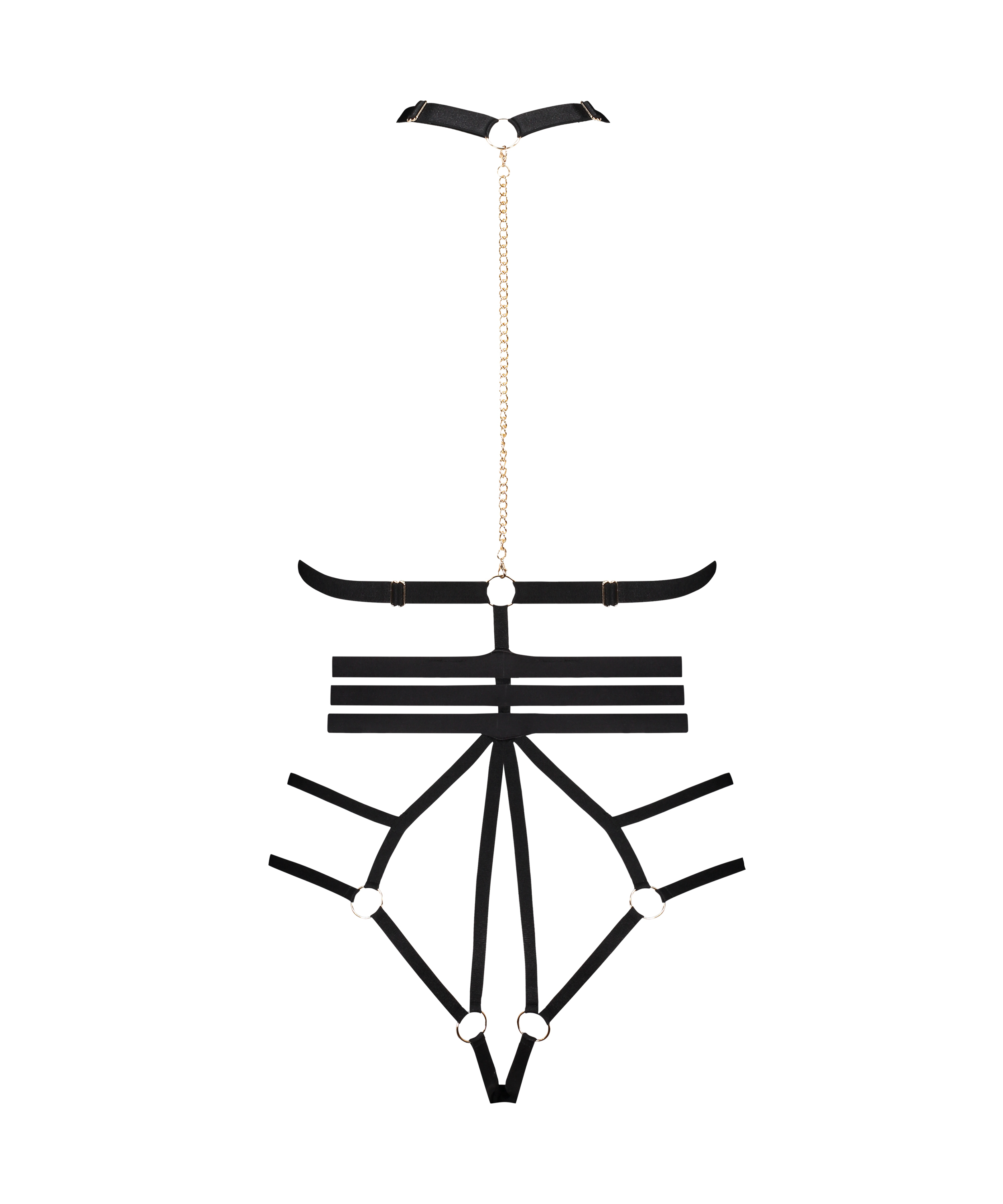 Dominatrix Open Crotch Body, Black, main