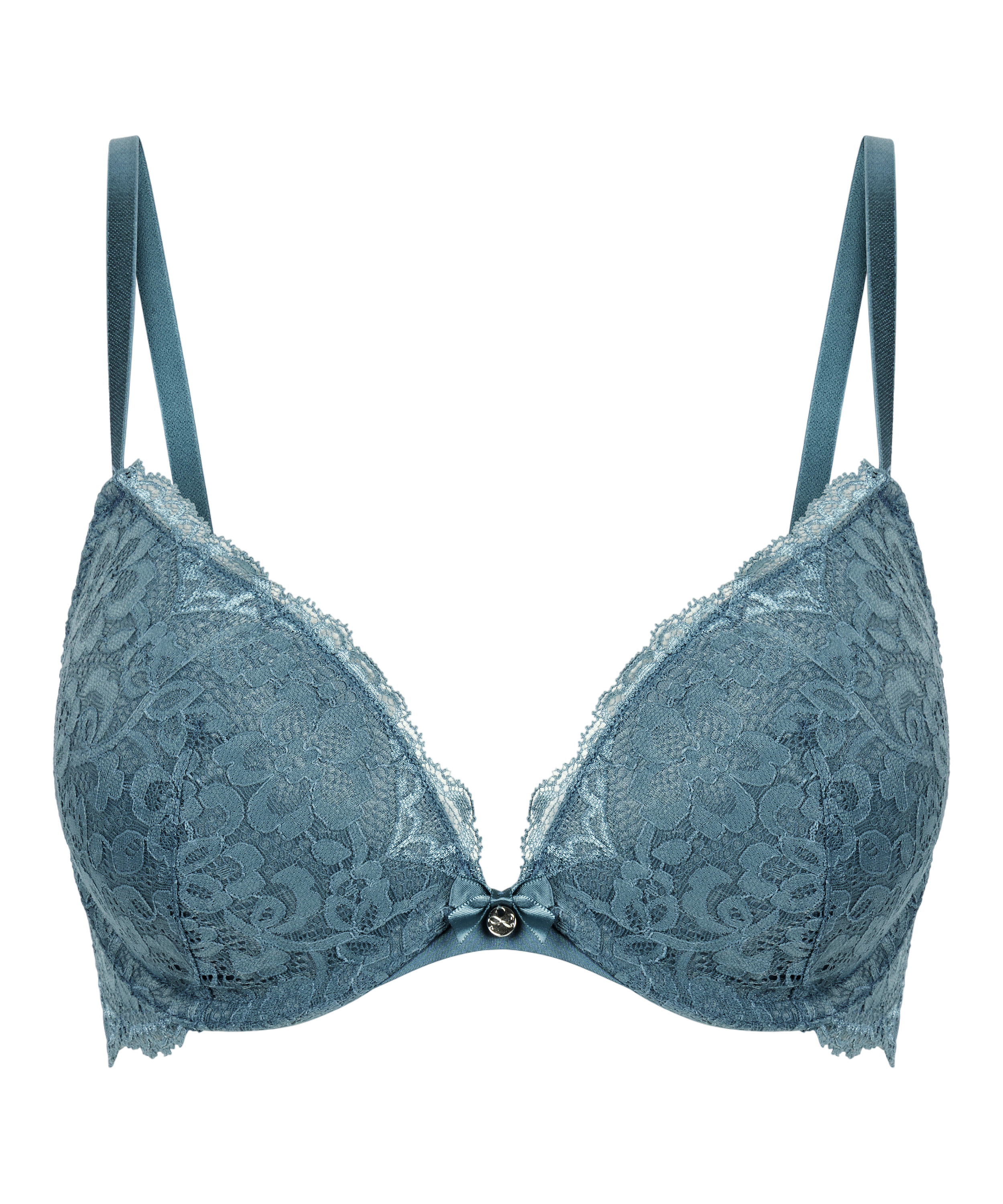 Marine Padded Underwired Push-Up Bra, Blue, main