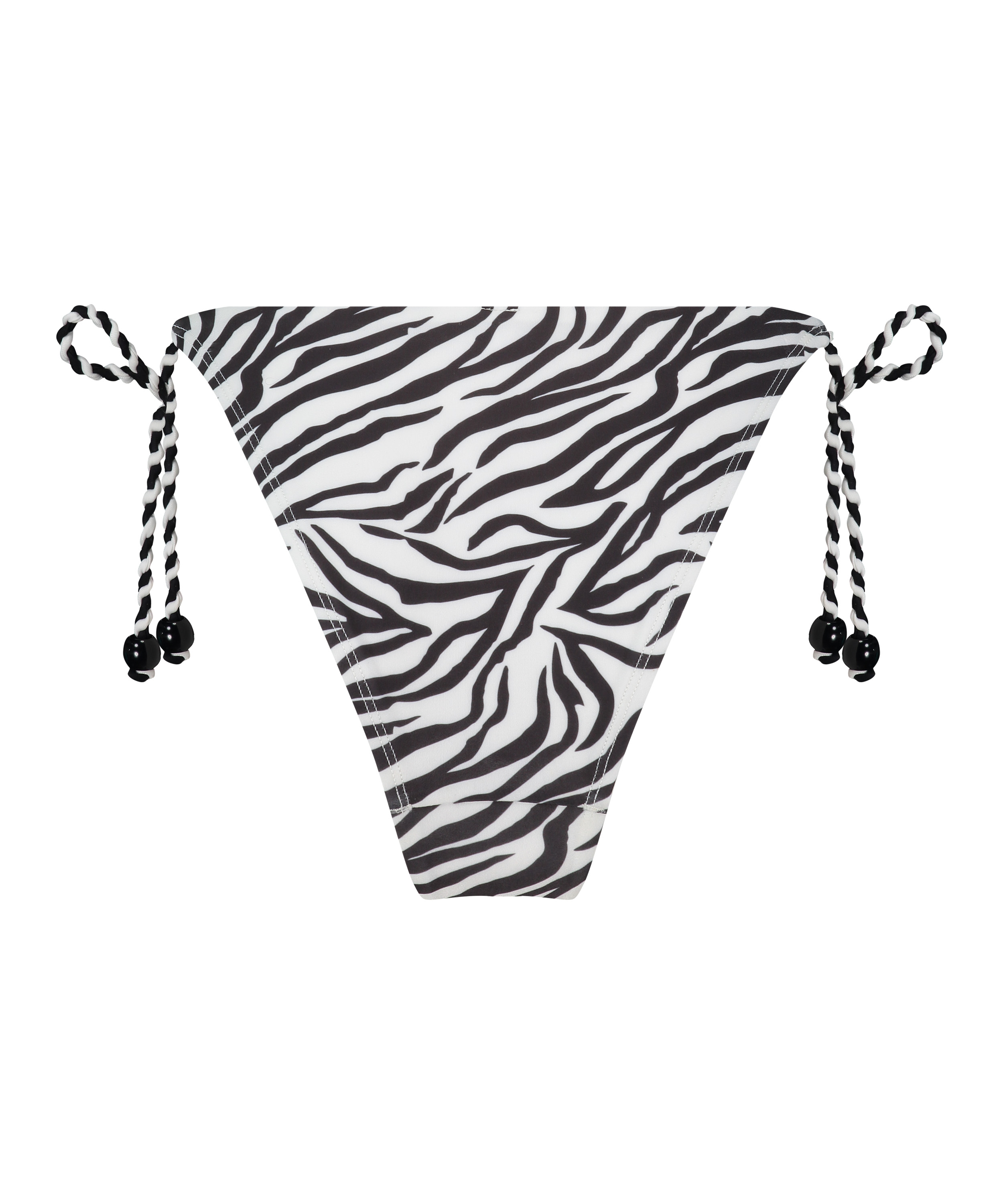 Doha Zebra Cheeky Tanga Bikini Bottoms, White, main