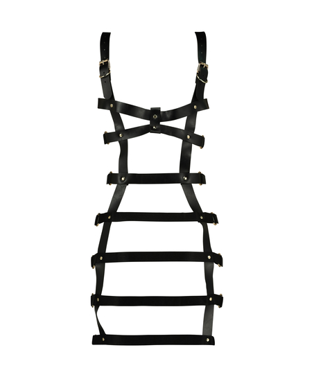 Private Strappy Corset Dress, Black