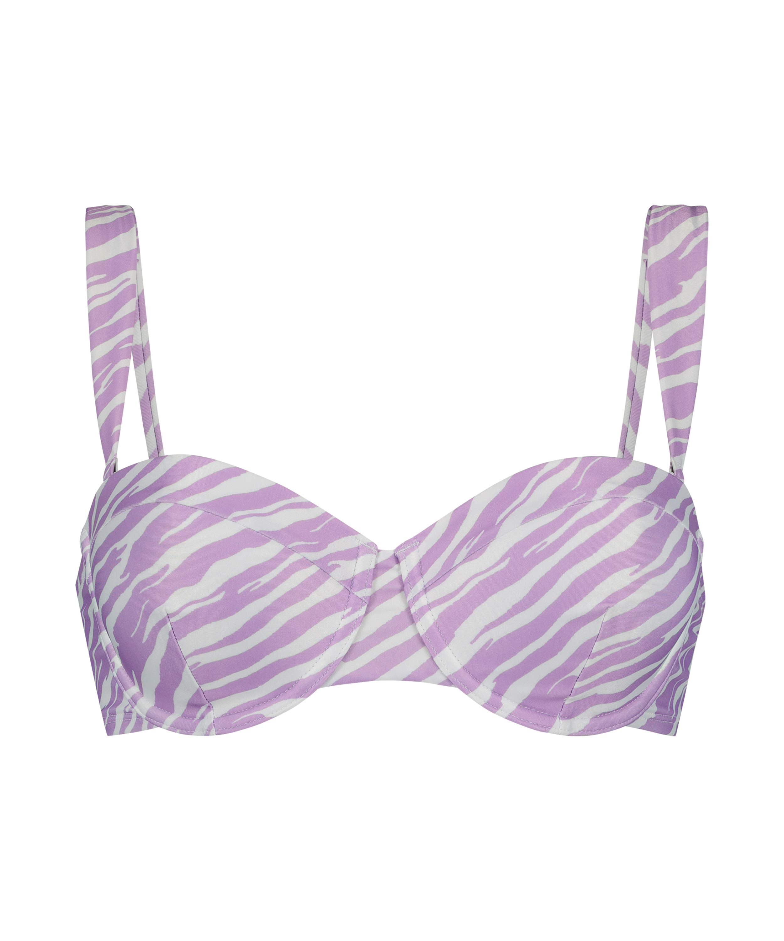 Zebra padded underwired bikini top, Purple, main