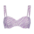 Zebra padded underwired bikini top, Purple