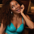 Shiloh Padded Non-wired Longline Bra, Blue